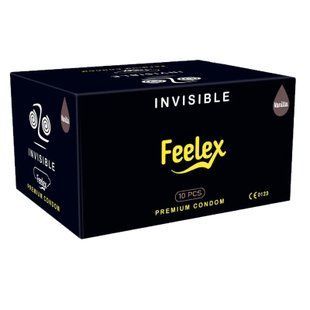 Ультратонкі презервативи Feelex Invisible 0.01 мм з натурального латексу для максимальної чутливості 10 шт.  X00001291 фото